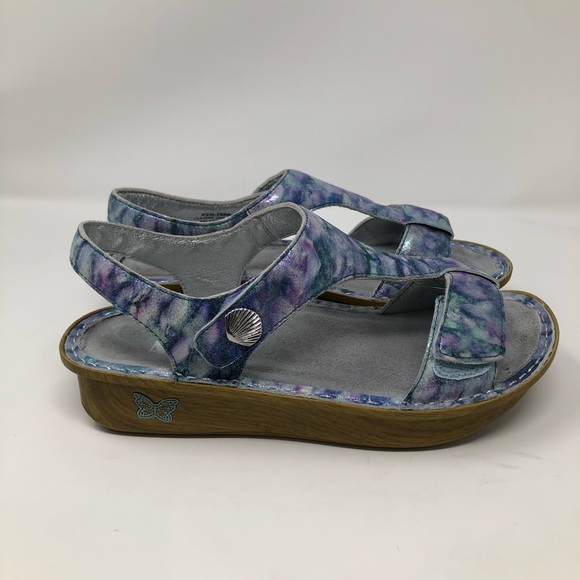 Alegria Shoes - Alegria Kendra Sandals Blue Sea Sparkle Size 38